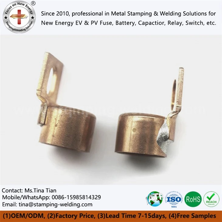 Cu end cap and contact for high breaking capacity fuse