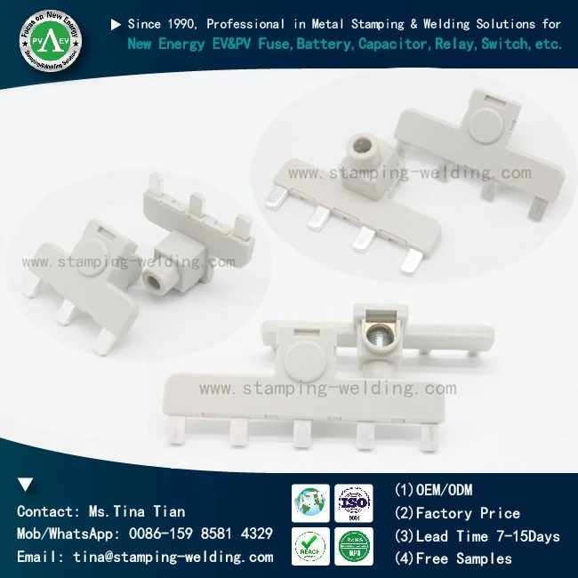 Tinned copper PP injection-molded insulated busbar